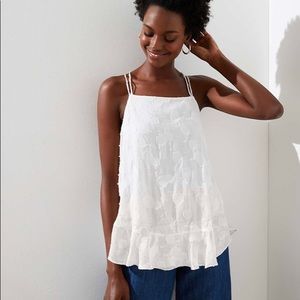 LOFT PETALED FLORAL FLOUNCE STRAPPY CAMI (S)